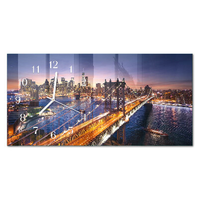 Ceas perete din sticlă orizontale New York