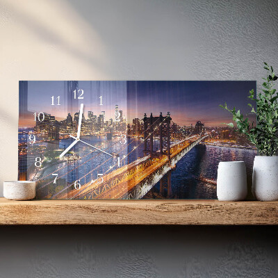 Ceas perete din sticlă orizontale New York
