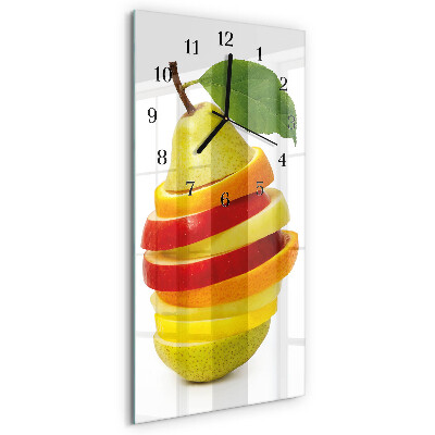 Ceas perete din sticlă dreptunghiular Fructe