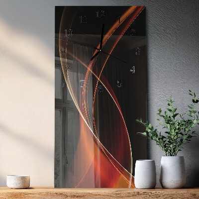 Ceas perete din sticlă dreptunghiular Linii abstracte