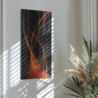 Ceas perete din sticlă dreptunghiular Linii abstracte