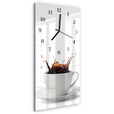 Ceas perete din sticlă dreptunghiular Cafea