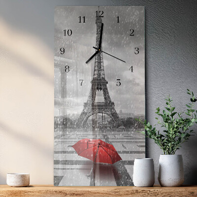 Ceas perete din sticlă dreptunghiular Turnul Eiffel
