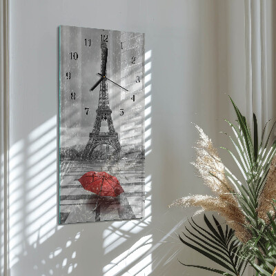 Ceas perete din sticlă dreptunghiular Turnul Eiffel