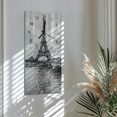 Ceas perete din sticlă dreptunghiular Vedere a Turnului Eiffel
