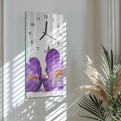 Ceas perete din sticlă dreptunghiular Floare