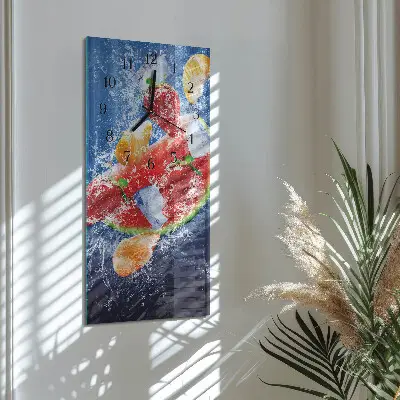 Ceas perete din sticlă dreptunghiular Fructe
