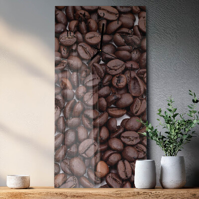 Ceas perete din sticlă dreptunghiular boabe de cafea