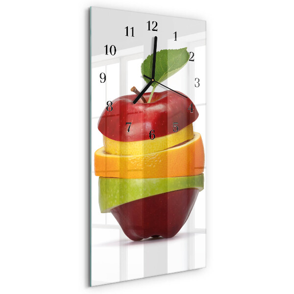 Ceas perete din sticlă dreptunghiular Fructe