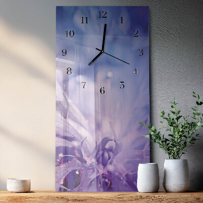 Ceas perete din sticlă dreptunghiular Floare