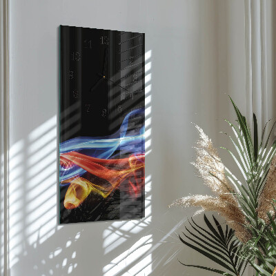 Ceas perete din sticlă dreptunghiular Fum abstract