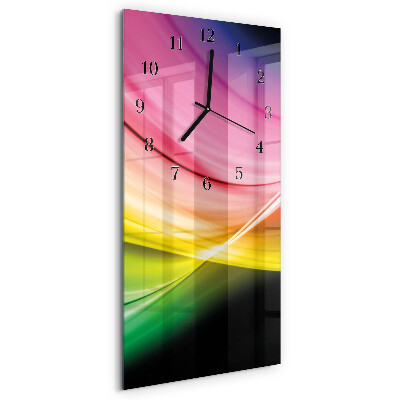 Ceas perete din sticlă dreptunghiular Linii abstracte