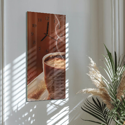 Ceas perete din sticlă dreptunghiular Cafea
