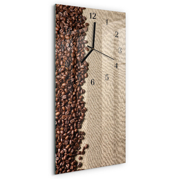 Ceas perete din sticlă dreptunghiular boabe de cafea