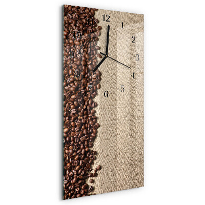 Ceas perete din sticlă dreptunghiular boabe de cafea
