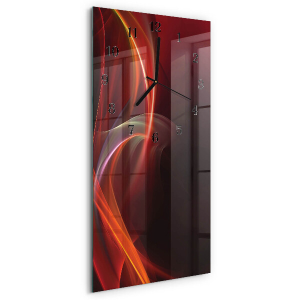Ceas perete din sticlă dreptunghiular Linii abstracte