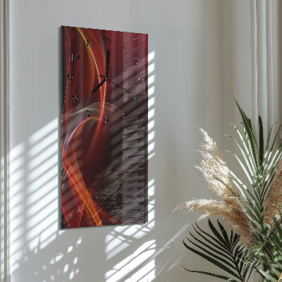 Ceas perete din sticlă dreptunghiular Linii abstracte