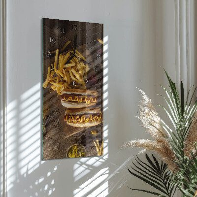 Ceas perete din sticlă dreptunghiular Fast food