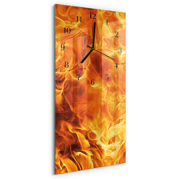 Ceas perete din sticlă dreptunghiular Foc
