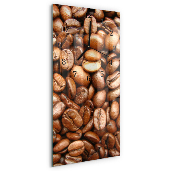 Ceas perete din sticlă dreptunghiular boabe de cafea