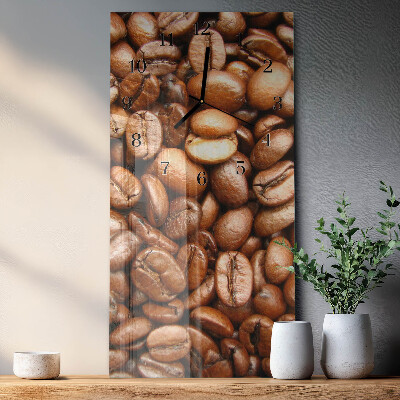 Ceas perete din sticlă dreptunghiular boabe de cafea