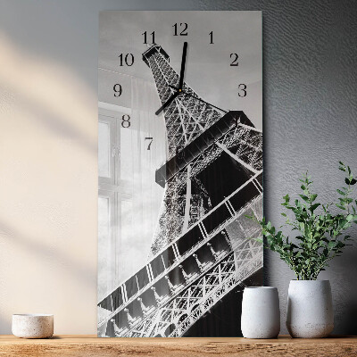 Ceas perete din sticlă dreptunghiular Turnul Eiffel