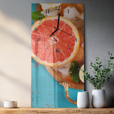 Ceas perete din sticlă dreptunghiular Grapefruit