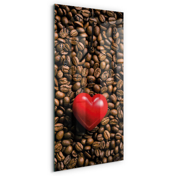 Ceas perete din sticlă dreptunghiular boabe de cafea