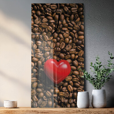 Ceas perete din sticlă dreptunghiular boabe de cafea