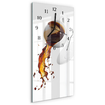 Ceas perete din sticlă dreptunghiular Cafea
