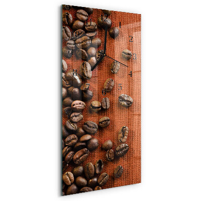 Ceas perete din sticlă dreptunghiular boabe de cafea