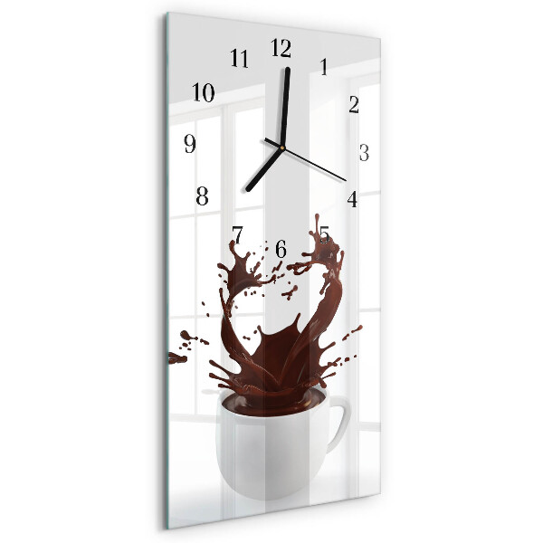 Ceas perete din sticlă dreptunghiular Cafea