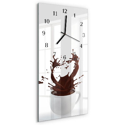 Ceas perete din sticlă dreptunghiular Cafea