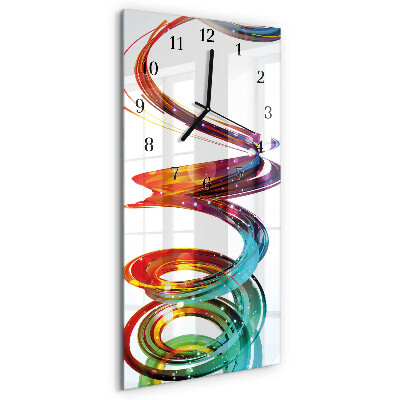 Ceas perete din sticlă dreptunghiular Spirală