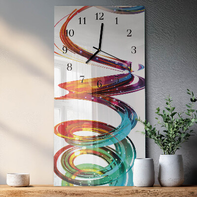 Ceas perete din sticlă dreptunghiular Spirală