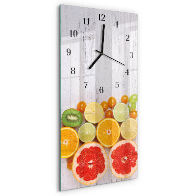 Ceas perete din sticlă dreptunghiular Fructe