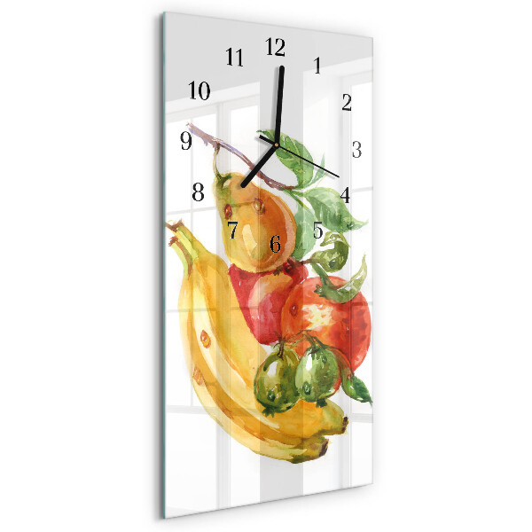 Ceas perete din sticlă dreptunghiular Fructe
