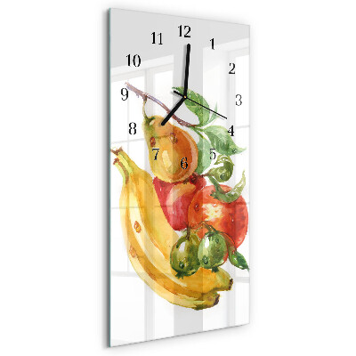 Ceas perete din sticlă dreptunghiular Fructe