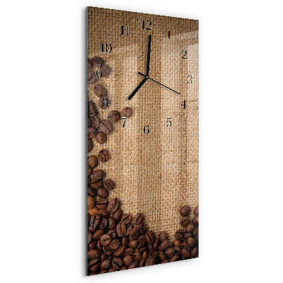 Ceas perete din sticlă dreptunghiular boabe de cafea