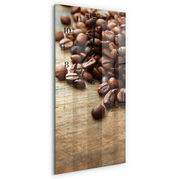 Ceas perete din sticlă dreptunghiular boabe de cafea
