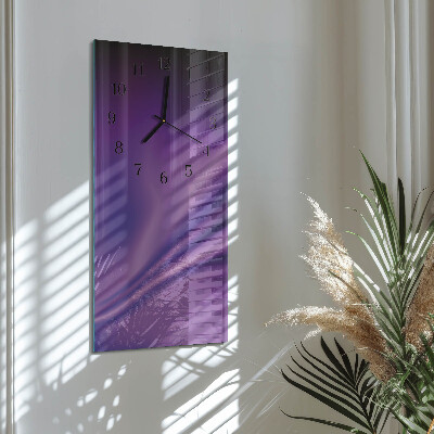 Ceas perete din sticlă dreptunghiular Valuri violete