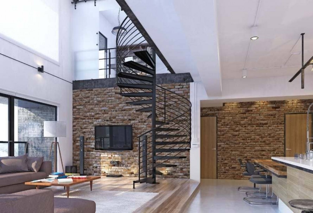 design living în stil mansardă